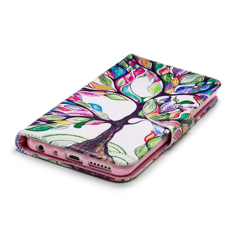Pattern Printing Magnetic Leather Stand Cover for Xiaomi Redmi Note 5 Pro (Dual Camera) / Redmi Note 5 (China) - Colorized Tree-8