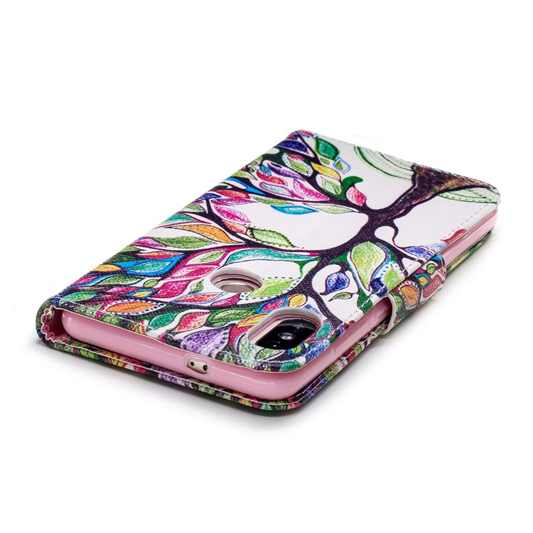 Pattern Printing Magnetic Leather Stand Cover for Xiaomi Redmi Note 5 Pro (Dual Camera) / Redmi Note 5 (China) - Colorized Tree-9