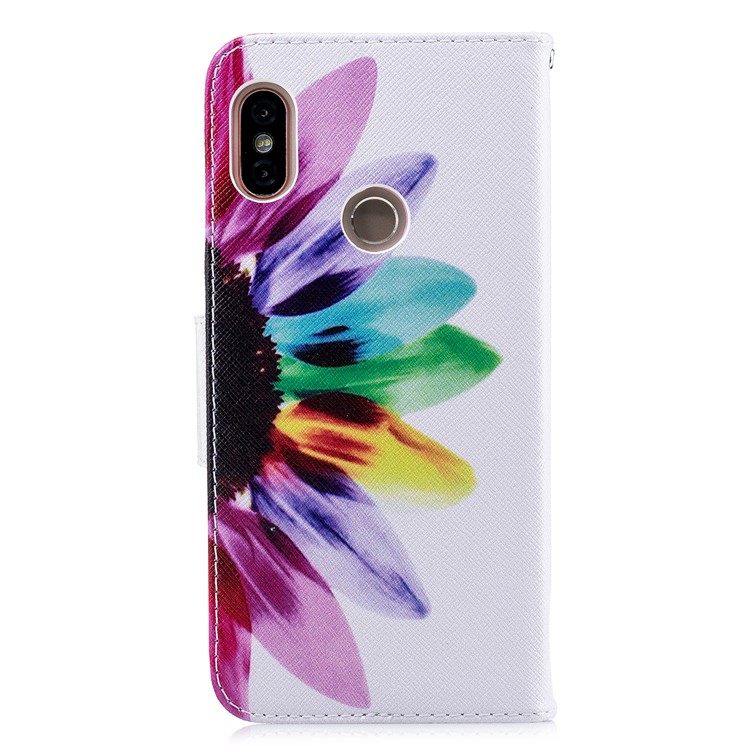 Pattern Printing Leather Wallet Case for Xiaomi Redmi Note 5 Pro (Dual Camera) / Redmi Note 5 (China) - Colorful Petals-5