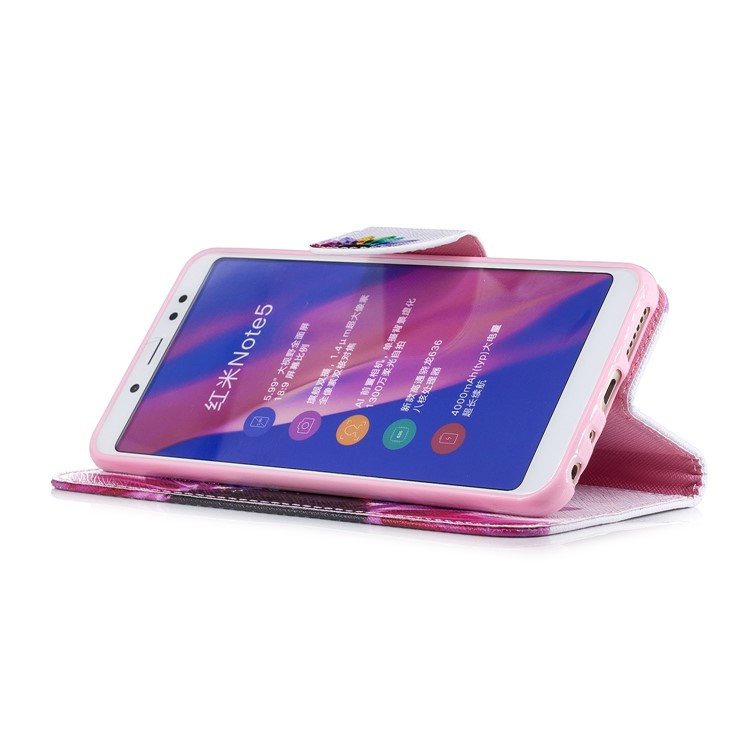 Pattern Printing Leather Wallet Case for Xiaomi Redmi Note 5 Pro (Dual Camera) / Redmi Note 5 (China) - Colorful Petals-7
