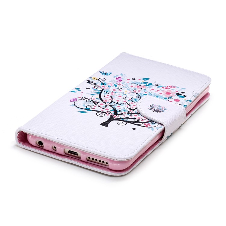 Pattern Printing Leather Wallet Cover for Xiaomi Redmi Note 5 Pro (Dual Camera) / Redmi Note 5 (China) - Flowered Tree-8
