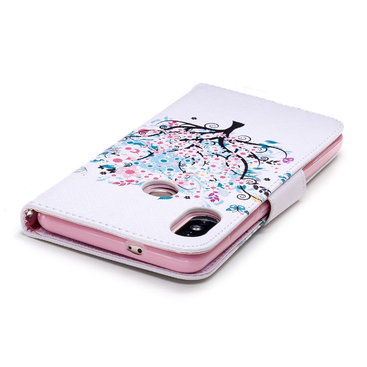 Pattern Printing Leather Wallet Cover for Xiaomi Redmi Note 5 Pro (Dual Camera) / Redmi Note 5 (China) - Flowered Tree-9