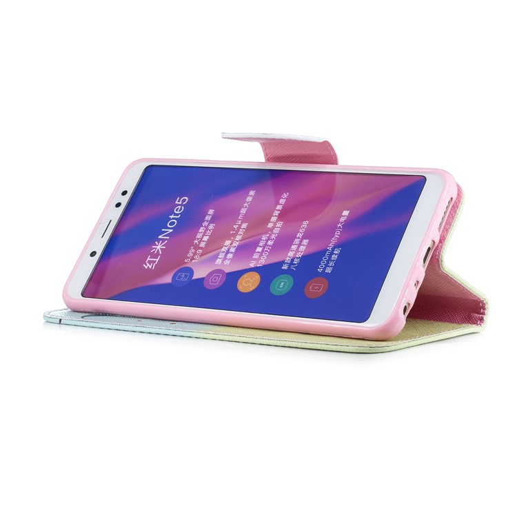 Pattern Printing PU Leather Wallet Case for Xiaomi Redmi Note 5 Pro (Dual Camera) / Redmi Note 5 (China) - Feather Pattern-7