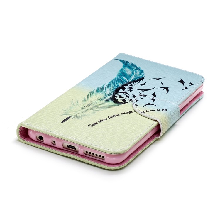 Pattern Printing PU Leather Wallet Case for Xiaomi Redmi Note 5 Pro (Dual Camera) / Redmi Note 5 (China) - Feather Pattern-8