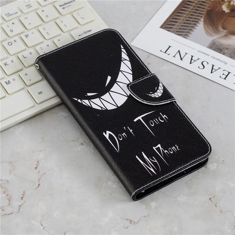 Pattern Printing Leather Stand Cover with Card Slots for Xiaomi Redmi Note 5 Pro (Dual Camera) / Redmi Note 5 (China) - Do not Touch My Phone-2