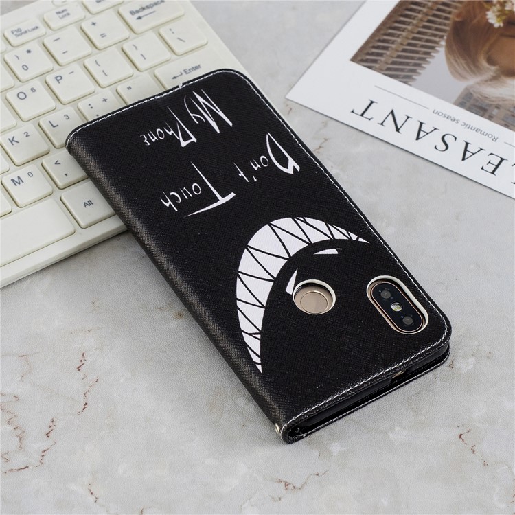 Pattern Printing Leather Stand Cover with Card Slots for Xiaomi Redmi Note 5 Pro (Dual Camera) / Redmi Note 5 (China) - Do not Touch My Phone-3