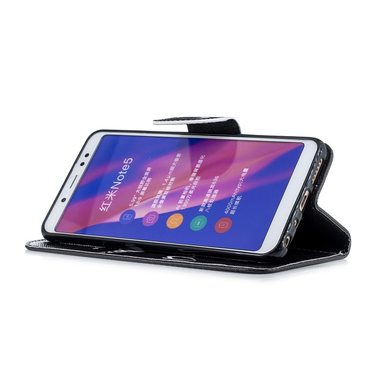 Pattern Printing Leather Stand Cover with Card Slots for Xiaomi Redmi Note 5 Pro (Dual Camera) / Redmi Note 5 (China) - Do not Touch My Phone-7