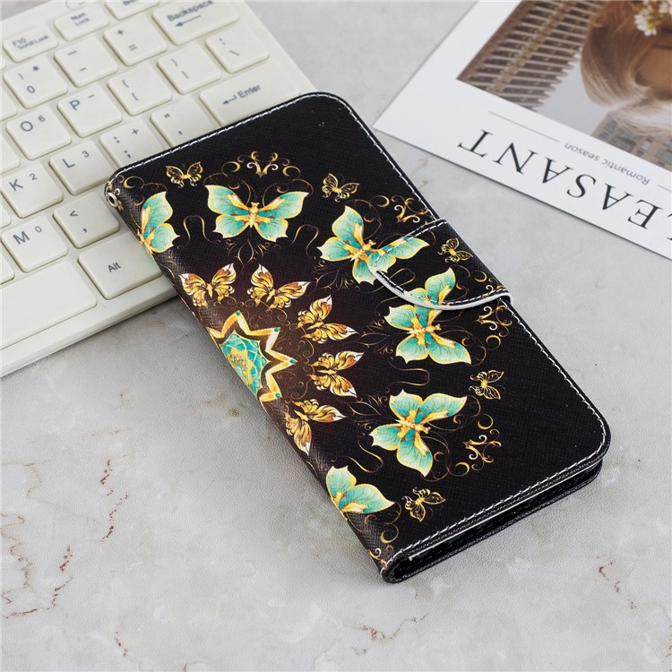 Patterned Wallet Stand Leather Case for Xiaomi Redmi Note 5 Pro (Dual Camera) / Redmi Note 5 (China) - Colorized Butterflies-10