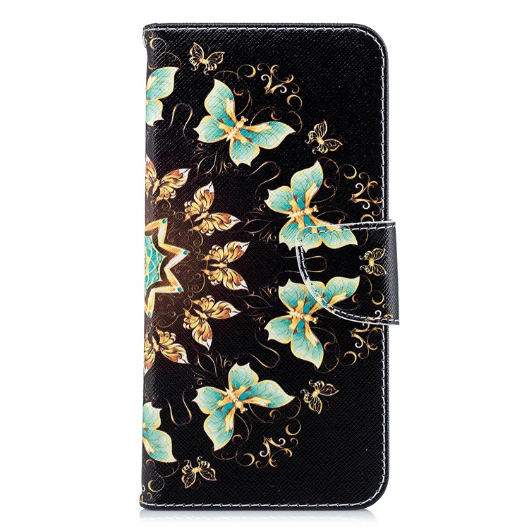 Patterned Wallet Stand Leather Case for Xiaomi Redmi Note 5 Pro (Dual Camera) / Redmi Note 5 (China) - Colorized Butterflies-2