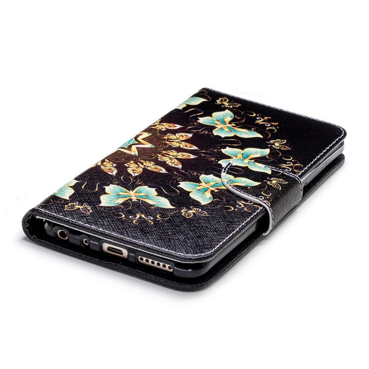 Patterned Wallet Stand Leather Case for Xiaomi Redmi Note 5 Pro (Dual Camera) / Redmi Note 5 (China) - Colorized Butterflies-6