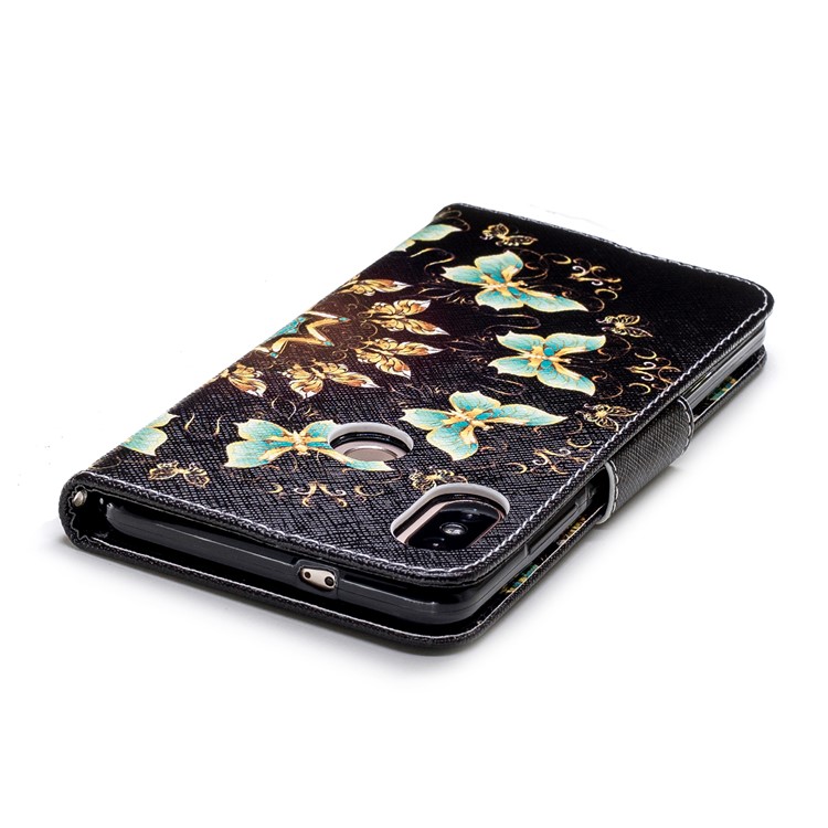 Patterned Wallet Stand Leather Case for Xiaomi Redmi Note 5 Pro (Dual Camera) / Redmi Note 5 (China) - Colorized Butterflies-7