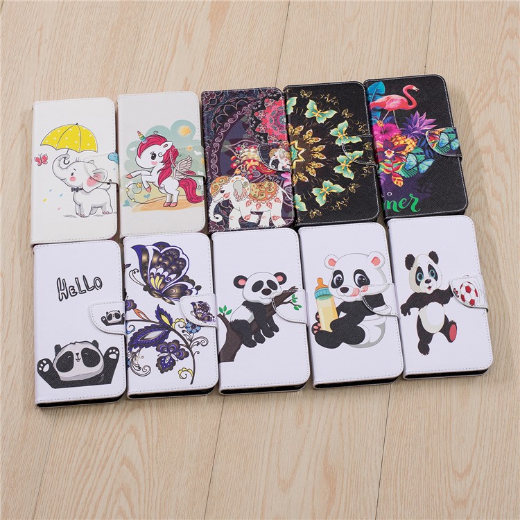 Patterned Wallet Stand Leather Casing for Xiaomi Redmi Note 5 Pro (Dual Camera) / Redmi Note 5 (China) - Elephant Holding an Umbrella-11