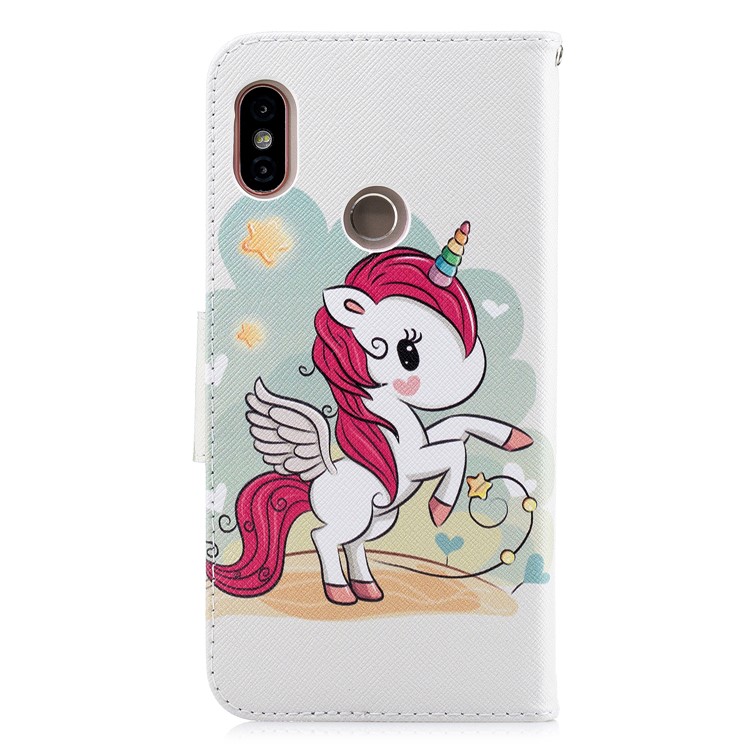 Patterned Wallet Stand Leather Flip Casing for Xiaomi Redmi Note 5 Pro (Dual Camera) / Redmi Note 5 (China) - Unicorn-5