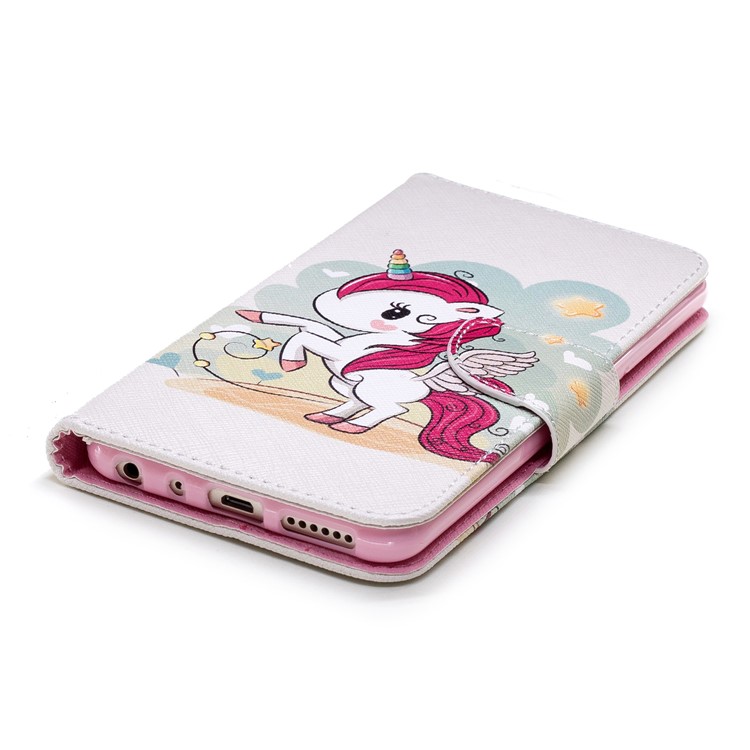 Patterned Wallet Stand Leather Flip Casing for Xiaomi Redmi Note 5 Pro (Dual Camera) / Redmi Note 5 (China) - Unicorn-8