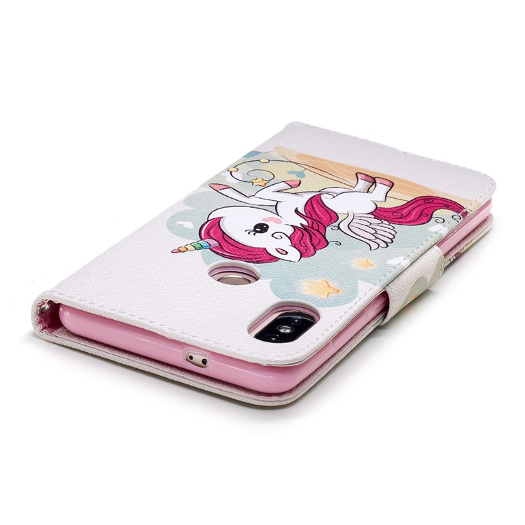 Patterned Wallet Stand Leather Flip Casing for Xiaomi Redmi Note 5 Pro (Dual Camera) / Redmi Note 5 (China) - Unicorn-9