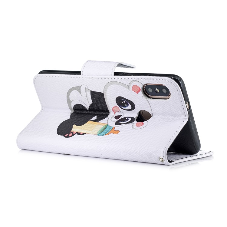 Patterned Wallet Stand Leather Protective Case for Xiaomi Redmi Note 5 Pro (Dual Camera) / Redmi Note 5 (China) - Panda Holding a Bottle-6