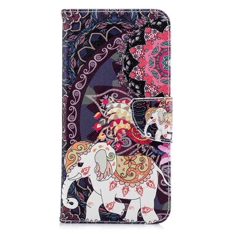 Patterned Wallet Stand Leather Protective Cover for Xiaomi Redmi Note 5 Pro (Dual Camera) / Redmi Note 5 (China) - Elephant and Peacock-4