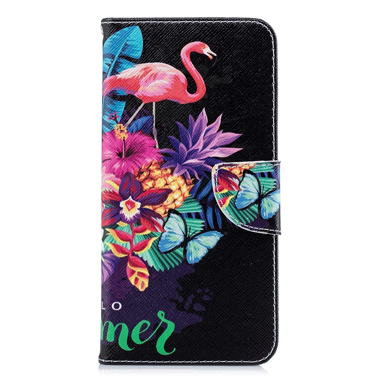 Patterned Wallet Magnetic Leather Protective Shell for Xiaomi Redmi Note 5 Pro (Dual Camera) / Redmi Note 5 (China) - Flamingo and Pineapple-4