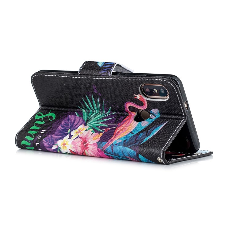 Patterned Wallet Magnetic Leather Protective Shell for Xiaomi Redmi Note 5 Pro (Dual Camera) / Redmi Note 5 (China) - Flamingo and Pineapple-6