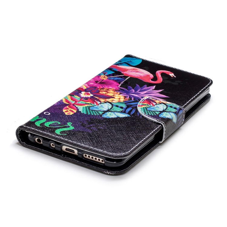 Patterned Wallet Magnetic Leather Protective Shell for Xiaomi Redmi Note 5 Pro (Dual Camera) / Redmi Note 5 (China) - Flamingo and Pineapple-8