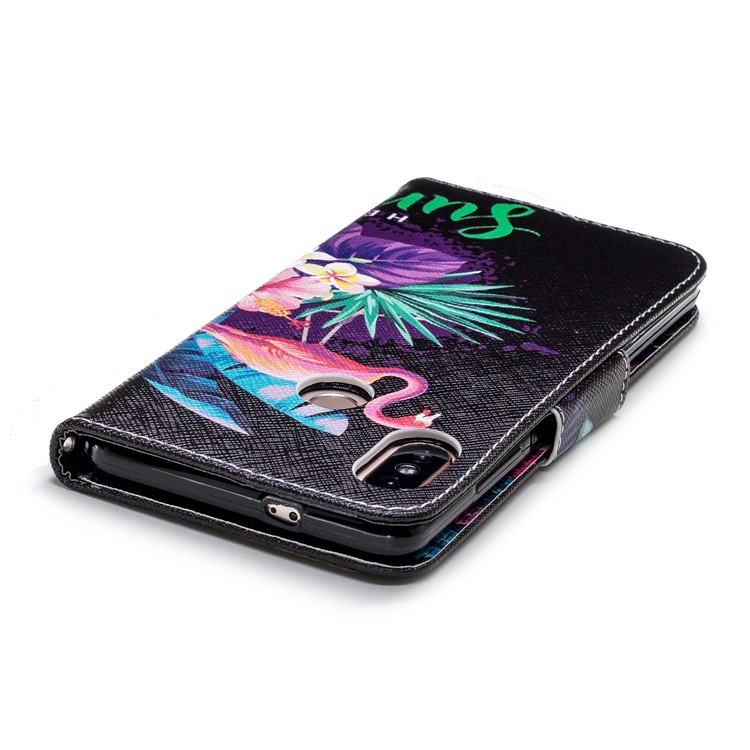 Patterned Wallet Magnetic Leather Protective Shell for Xiaomi Redmi Note 5 Pro (Dual Camera) / Redmi Note 5 (China) - Flamingo and Pineapple-9