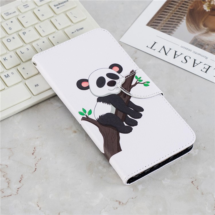 Patterned Magnetic Stand Leather Mobile Case for Xiaomi Redmi Note 5 Pro (Dual Camera) / Redmi Note 5 (China) - Panda Climbing Tree-2