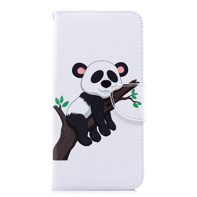 Patterned Magnetic Stand Leather Mobile Case for Xiaomi Redmi Note 5 Pro (Dual Camera) / Redmi Note 5 (China) - Panda Climbing Tree-4