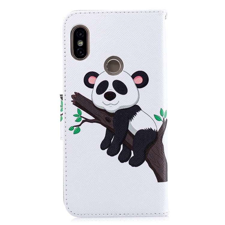 Patterned Magnetic Stand Leather Mobile Case for Xiaomi Redmi Note 5 Pro (Dual Camera) / Redmi Note 5 (China) - Panda Climbing Tree-5