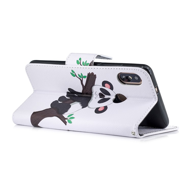 Patterned Magnetic Stand Leather Mobile Case for Xiaomi Redmi Note 5 Pro (Dual Camera) / Redmi Note 5 (China) - Panda Climbing Tree-6