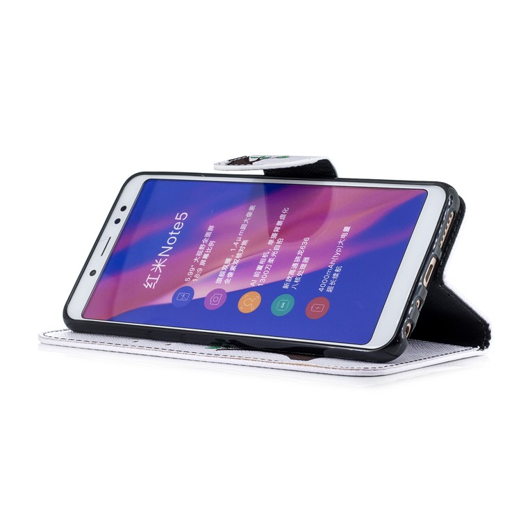 Patterned Magnetic Stand Leather Mobile Case for Xiaomi Redmi Note 5 Pro (Dual Camera) / Redmi Note 5 (China) - Panda Climbing Tree-7