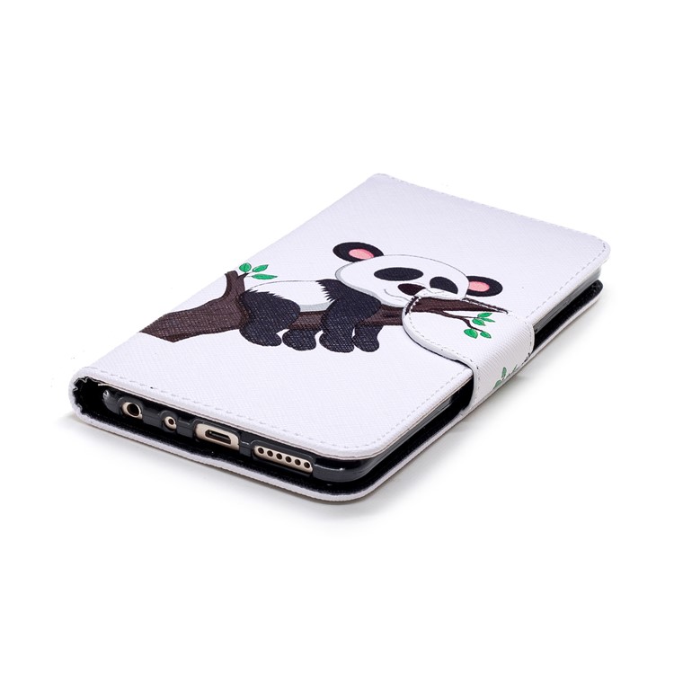 Patterned Magnetic Stand Leather Mobile Case for Xiaomi Redmi Note 5 Pro (Dual Camera) / Redmi Note 5 (China) - Panda Climbing Tree-8