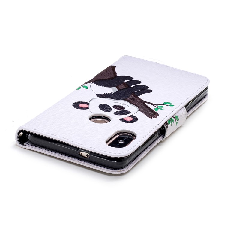 Patterned Magnetic Stand Leather Mobile Case for Xiaomi Redmi Note 5 Pro (Dual Camera) / Redmi Note 5 (China) - Panda Climbing Tree-9