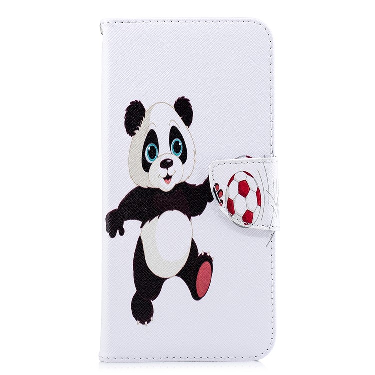 Patterned Wallet Stand Leather Mobile Cover for Xiaomi Redmi Note 5 Pro (Dual Camera) / Redmi Note 5 (China) - Panda Playing Football-4