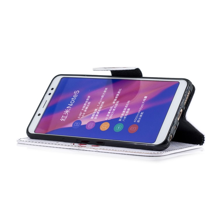 Patterned Wallet Stand Leather Mobile Cover for Xiaomi Redmi Note 5 Pro (Dual Camera) / Redmi Note 5 (China) - Panda Playing Football-7