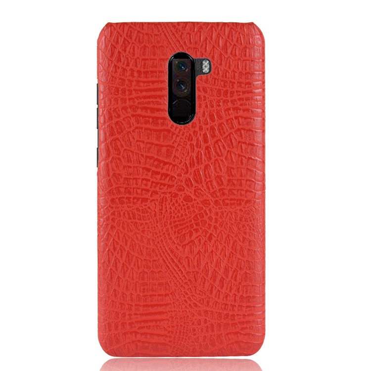 Crocodile Texture Leather Coated Hard Plastic Case for Xiaomi Pocophone F1 / Poco F1 (India) - Red-2