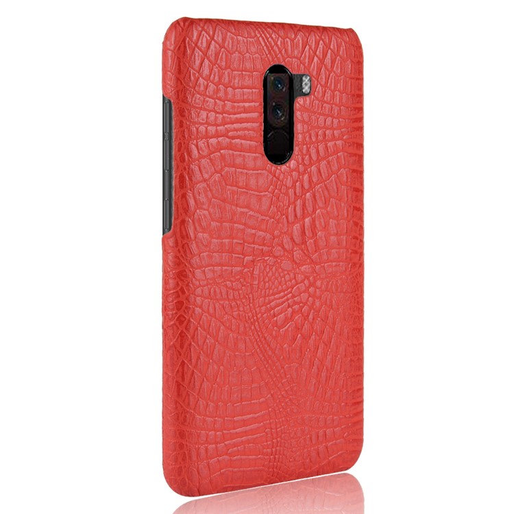 Crocodile Texture Leather Coated Hard Plastic Case for Xiaomi Pocophone F1 / Poco F1 (India) - Red-3
