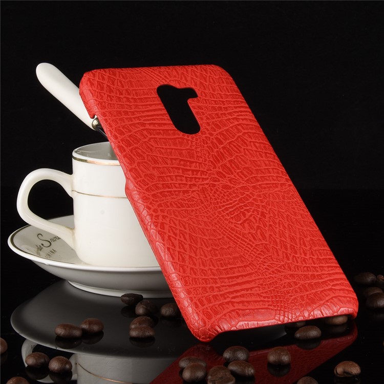 Crocodile Texture Leather Coated Hard Plastic Case for Xiaomi Pocophone F1 / Poco F1 (India) - Red-5