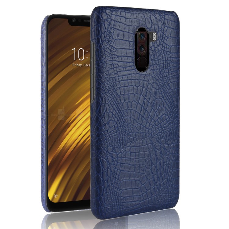 Crocodile Texture Leather Coated Hard Back Case for Xiaomi Pocophone F1 / Poco F1 (India) - Blue-1