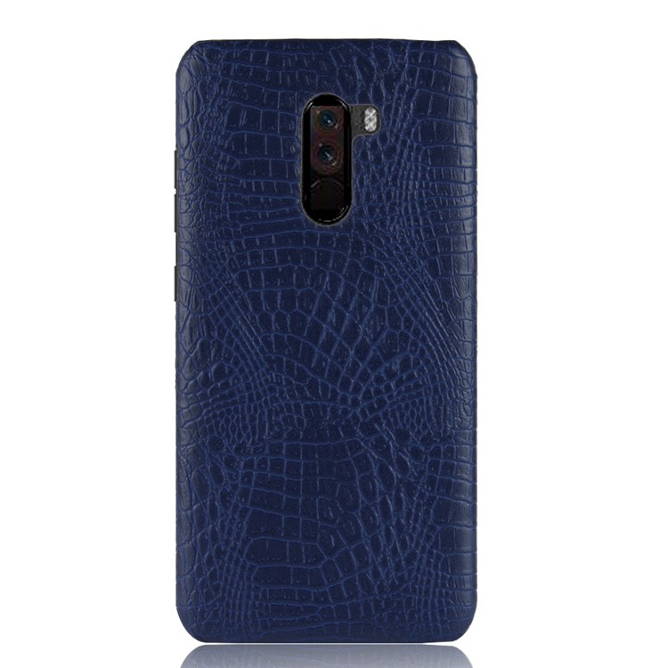 Crocodile Texture Leather Coated Hard Back Case for Xiaomi Pocophone F1 / Poco F1 (India) - Blue-2
