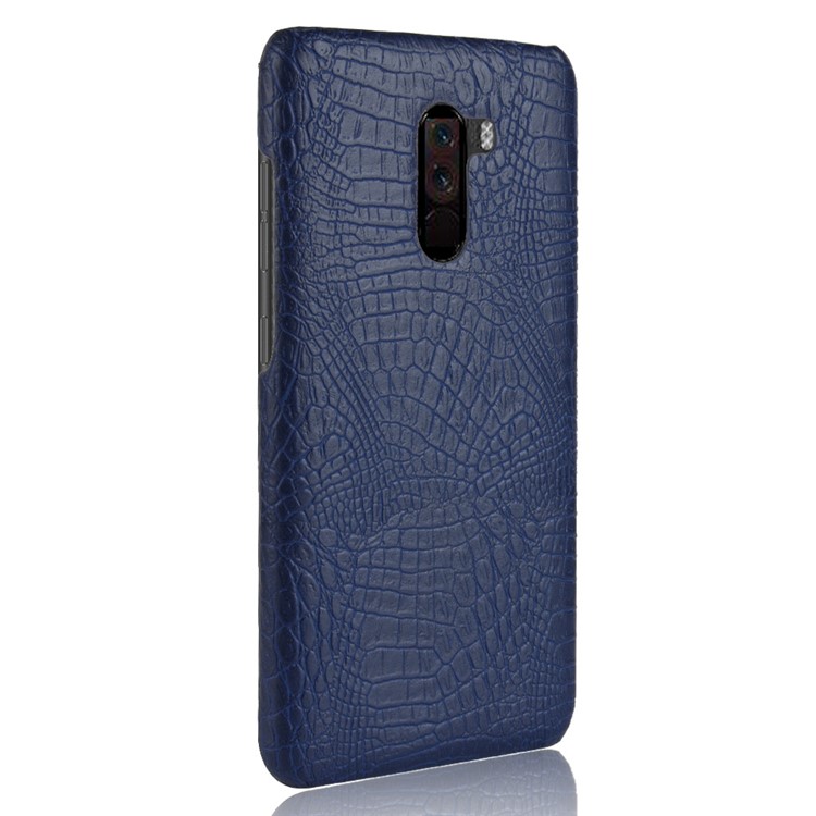 Crocodile Texture Leather Coated Hard Back Case for Xiaomi Pocophone F1 / Poco F1 (India) - Blue-3