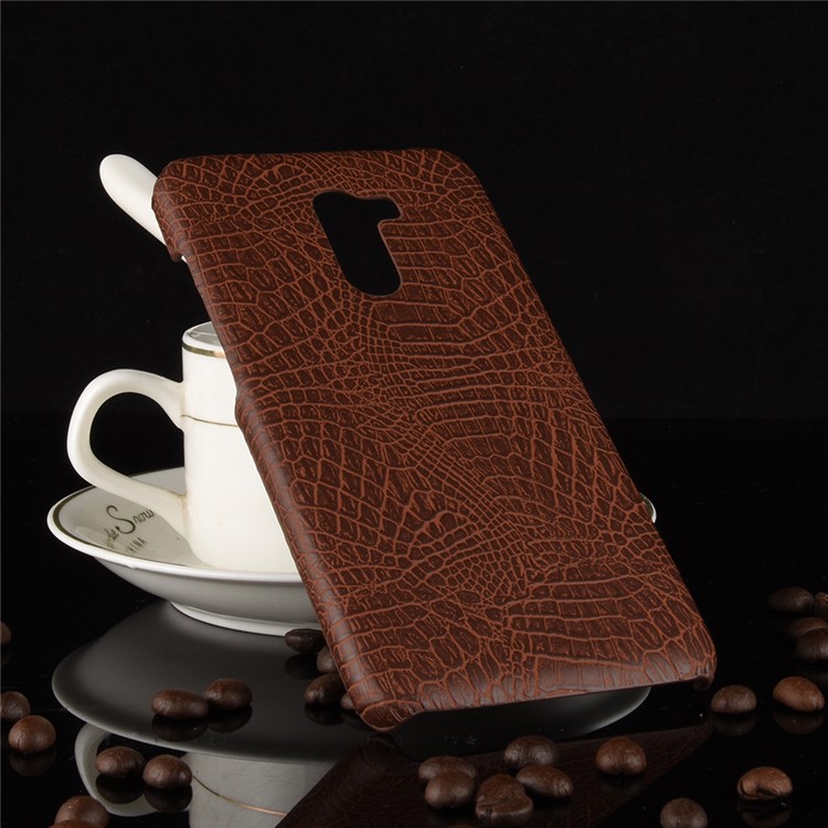 Crocodile Texture Leather Coated Hard PC Cover Case for Xiaomi Pocophone F1 / Poco F1 (India) - Brown-4