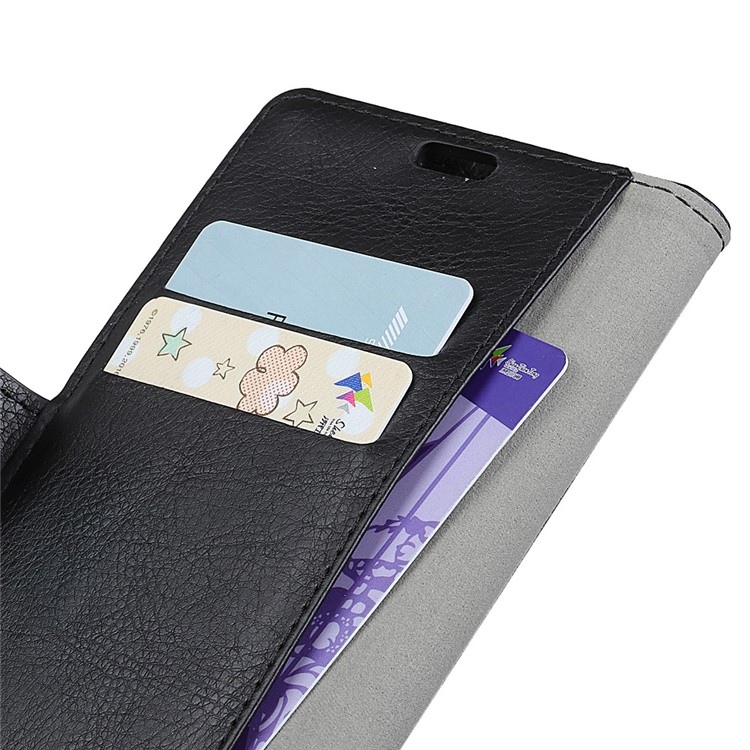 Crazy Horse Split Leather Case for Xiaomi Pocophone F1 / Poco F1 (India) Wallet Stand Cell Phone Cover - Black-2