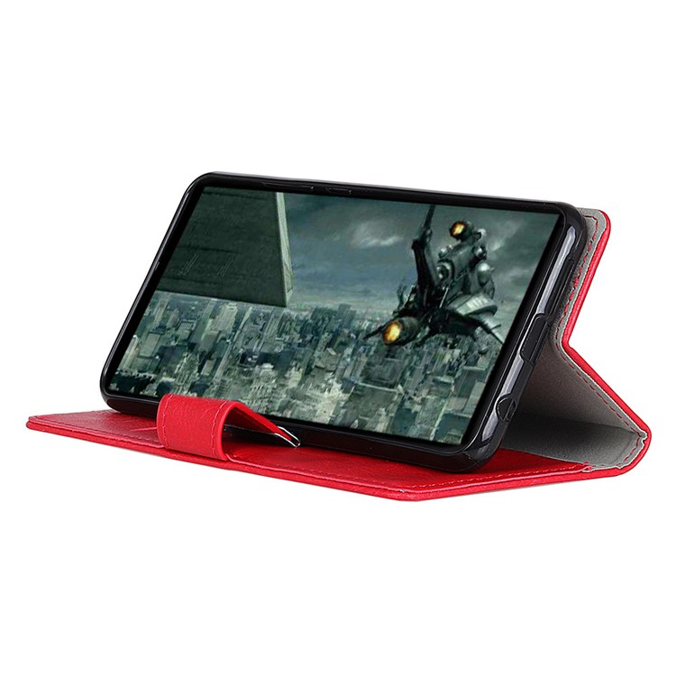 Crazy Horse Split Leather Cover for Xiaomi Pocophone F1 / Poco F1 (India) Wallet Stand Cell Phone Case - Red-3