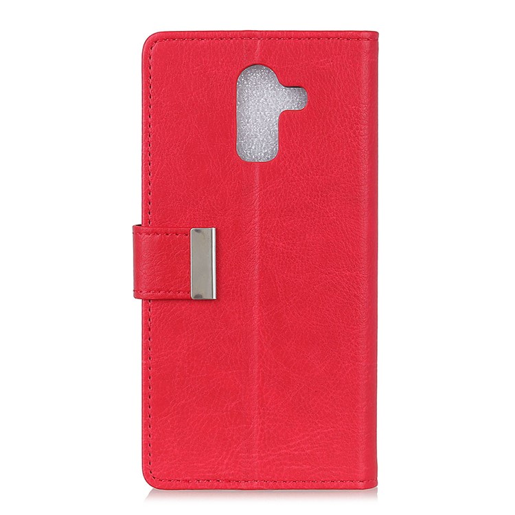 Crazy Horse Split Leather Cover for Xiaomi Pocophone F1 / Poco F1 (India) Wallet Stand Cell Phone Case - Red-5