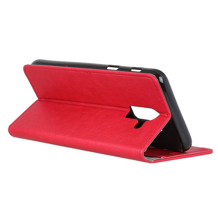 Crazy Horse Split Leather Cover for Xiaomi Pocophone F1 / Poco F1 (India) Wallet Stand Cell Phone Case - Red-7
