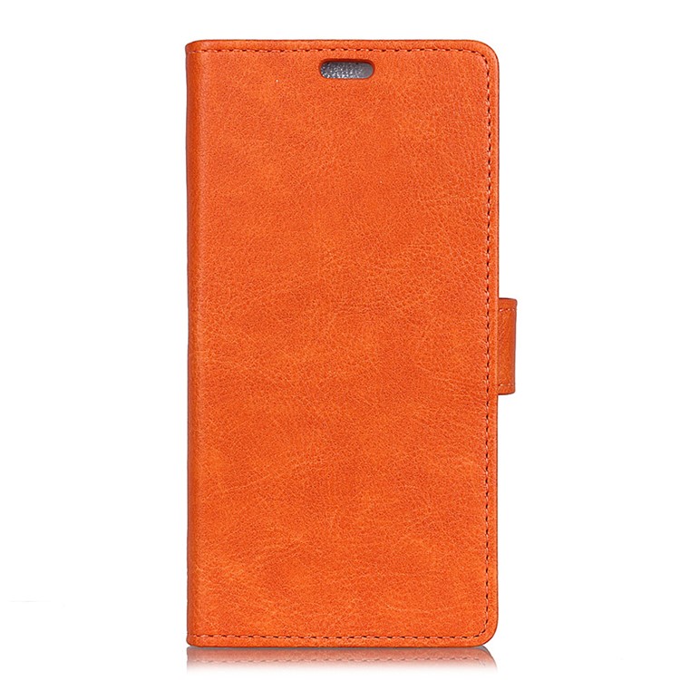 Crazy Horse Split Leather Shell for Xiaomi Pocophone F1 / Poco F1 (India) Wallet Stand Cell Phone Cover - Orange-4