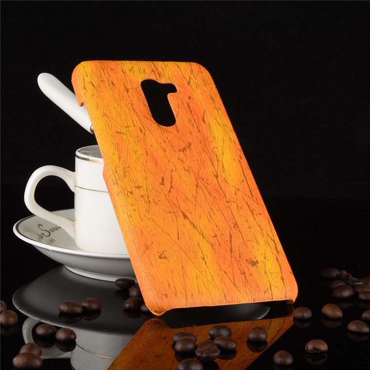 Wood Texture PU Leather Coated PC Back Casing for Xiaomi Pocophone F1 / Poco F1 (India) - Yellow-5
