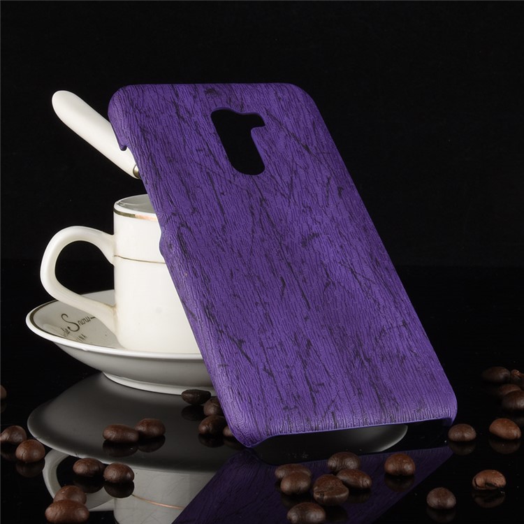Wood Texture PU Leather Coated PC Phone Cover for Xiaomi Pocophone F1 / Poco F1 (India) - Purple-6
