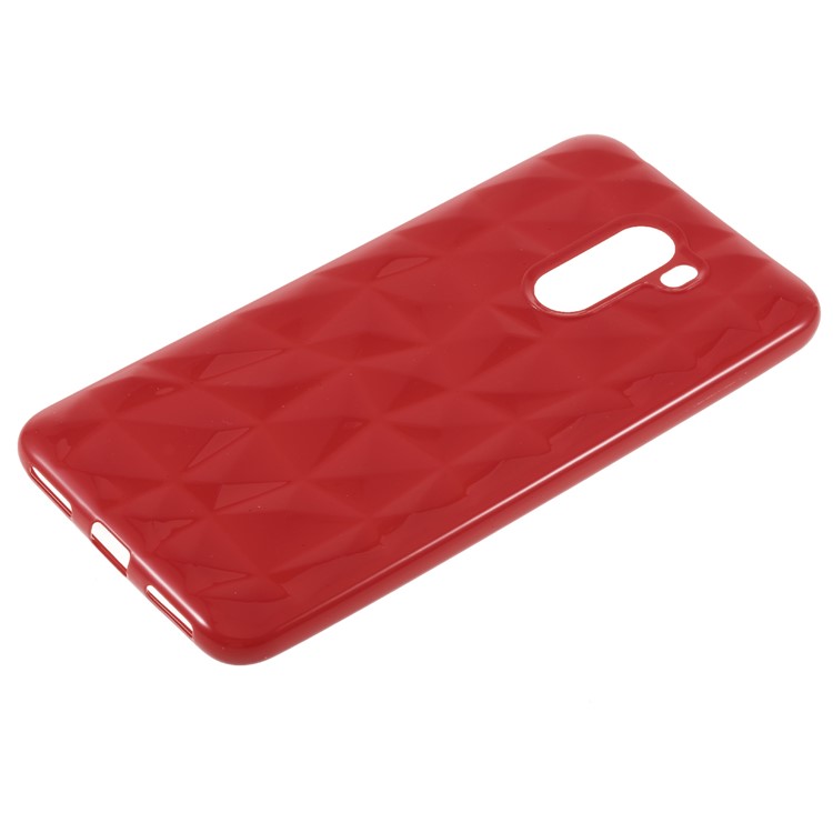 3D Diamond Texture TPU Case for Xiaomi Pocophone F1 / Poco F1 (India) - Red-1