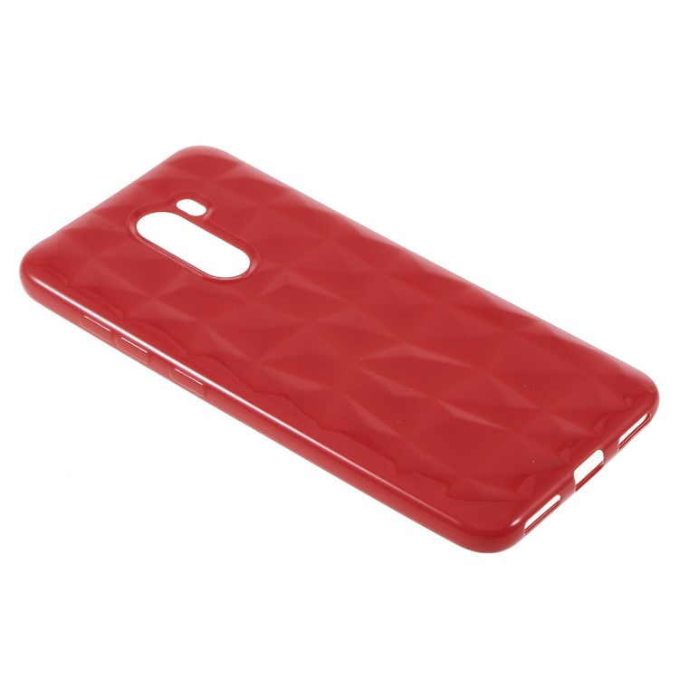 3D Diamond Texture TPU Case for Xiaomi Pocophone F1 / Poco F1 (India) - Red-3